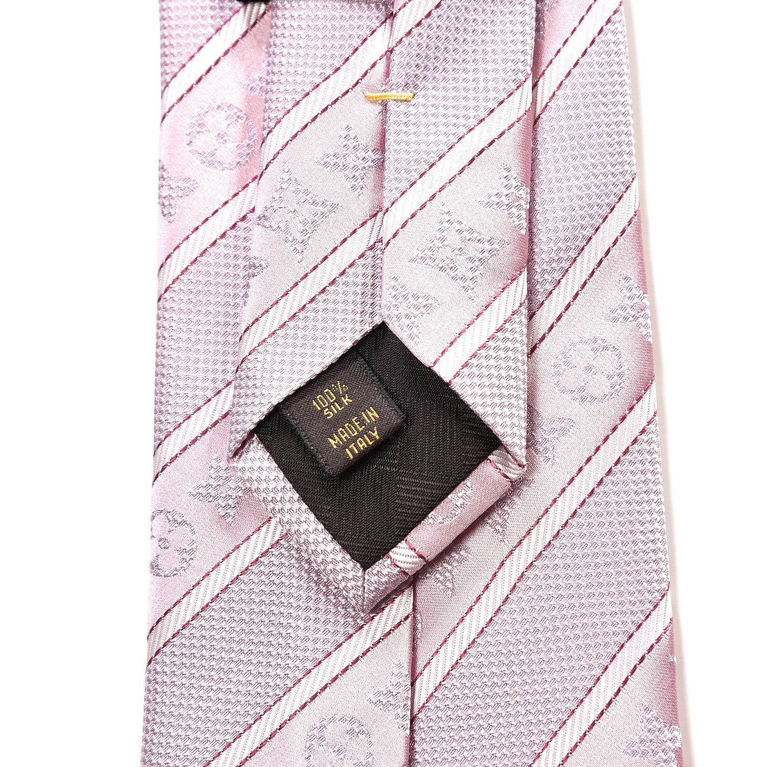 Louis Vuitton Silk Mens Panache Neck Tie Pink 3 of 4