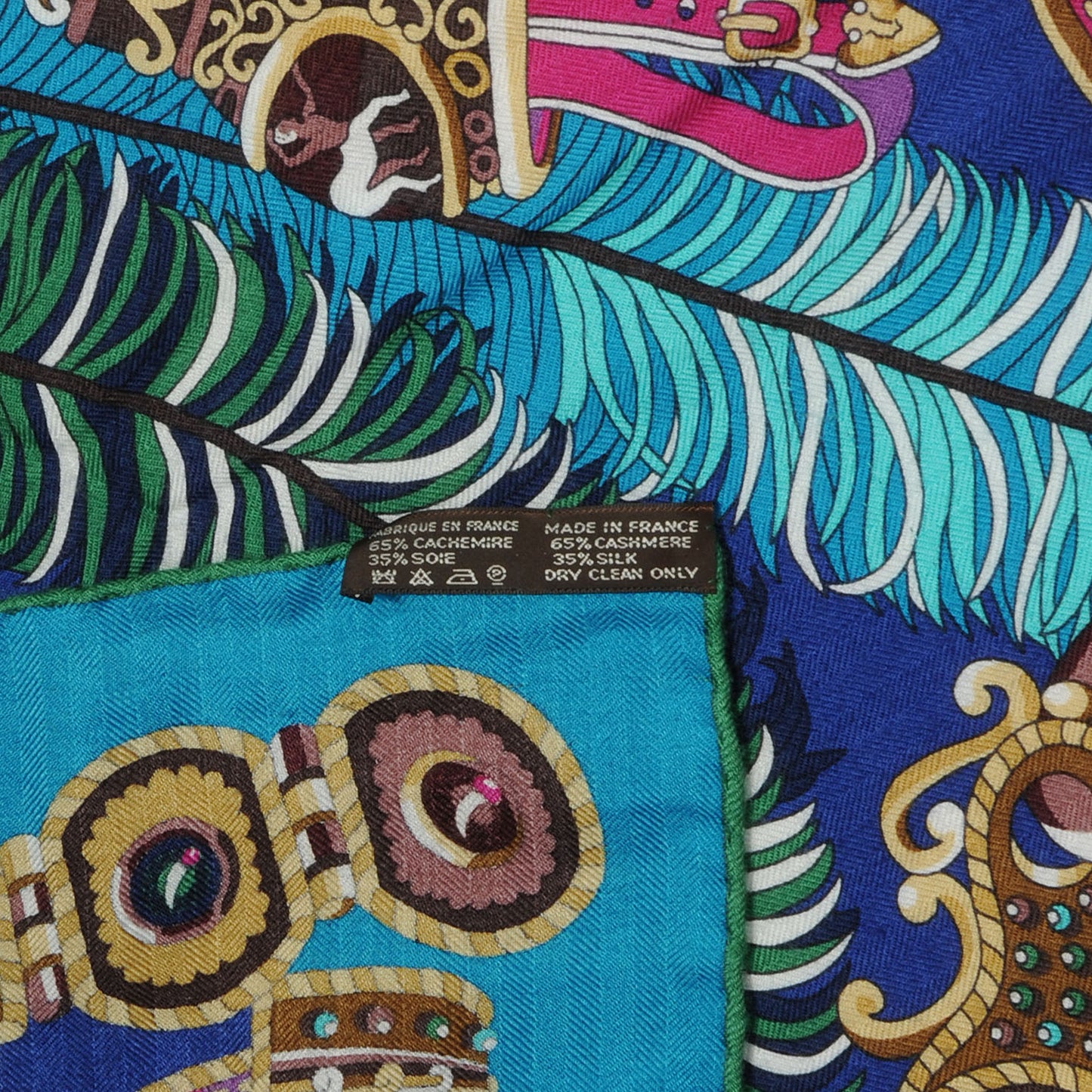 Cashmere Silk Sous L Egide de Mars Shawl 140 Bleu Nuit