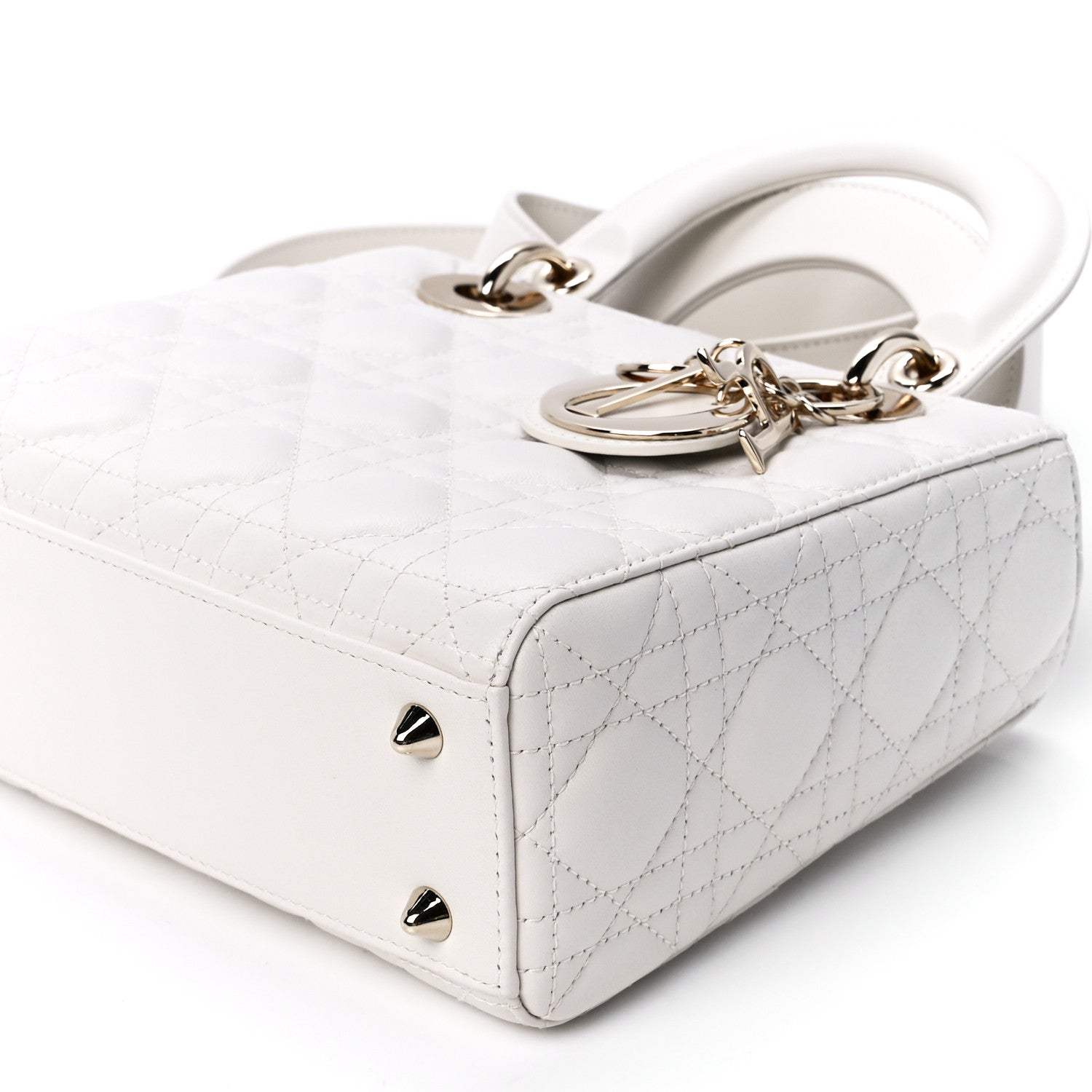 Christian Dior Lambskin Cannage Small My ABCDior Lady Dior White 9 of 11