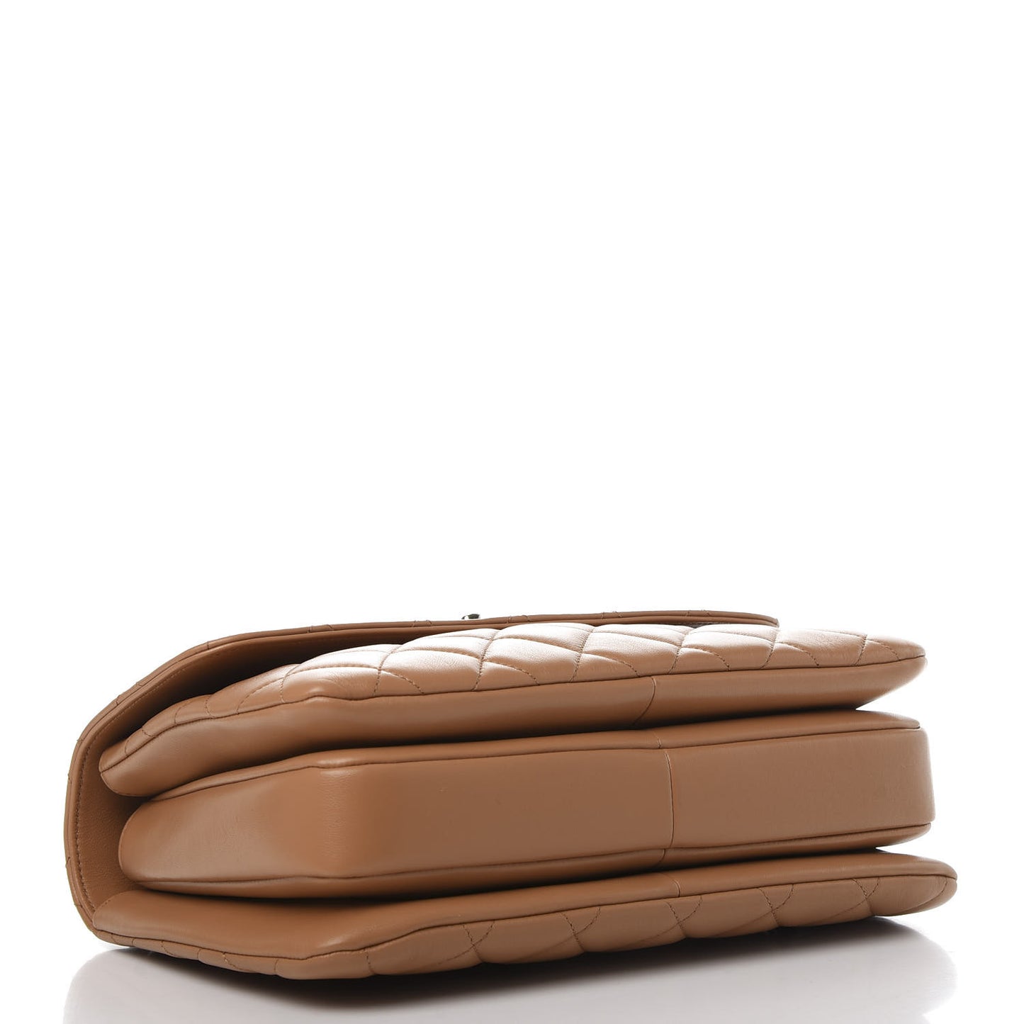Lambskin Quilted Medium Trendy CC Flap Dual Handle Bag Light Brown