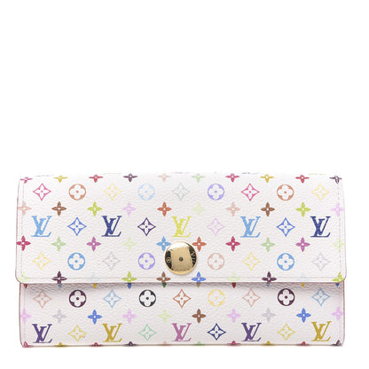 Louis Vuitton Monogram Multicolor Sarah Wallet White Orange 1 of 8