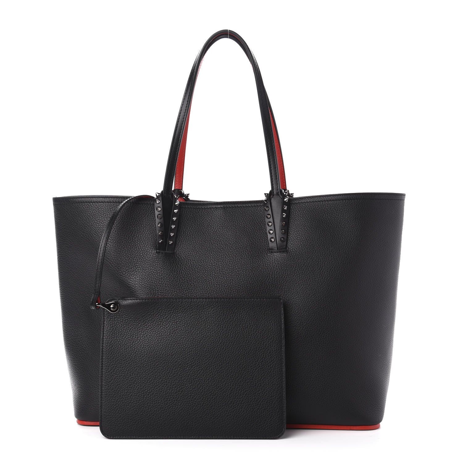 Christian Louboutin Calfskin Spikes East West Cabata Tote Black 1 of 13