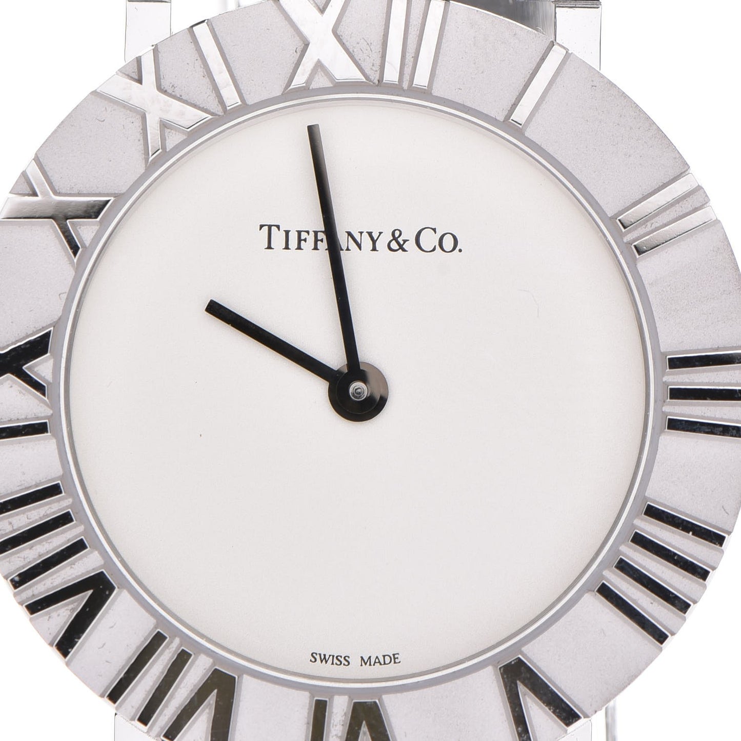 Sterling Silver Calfskin 29mm Atlas Quartz Watch Black