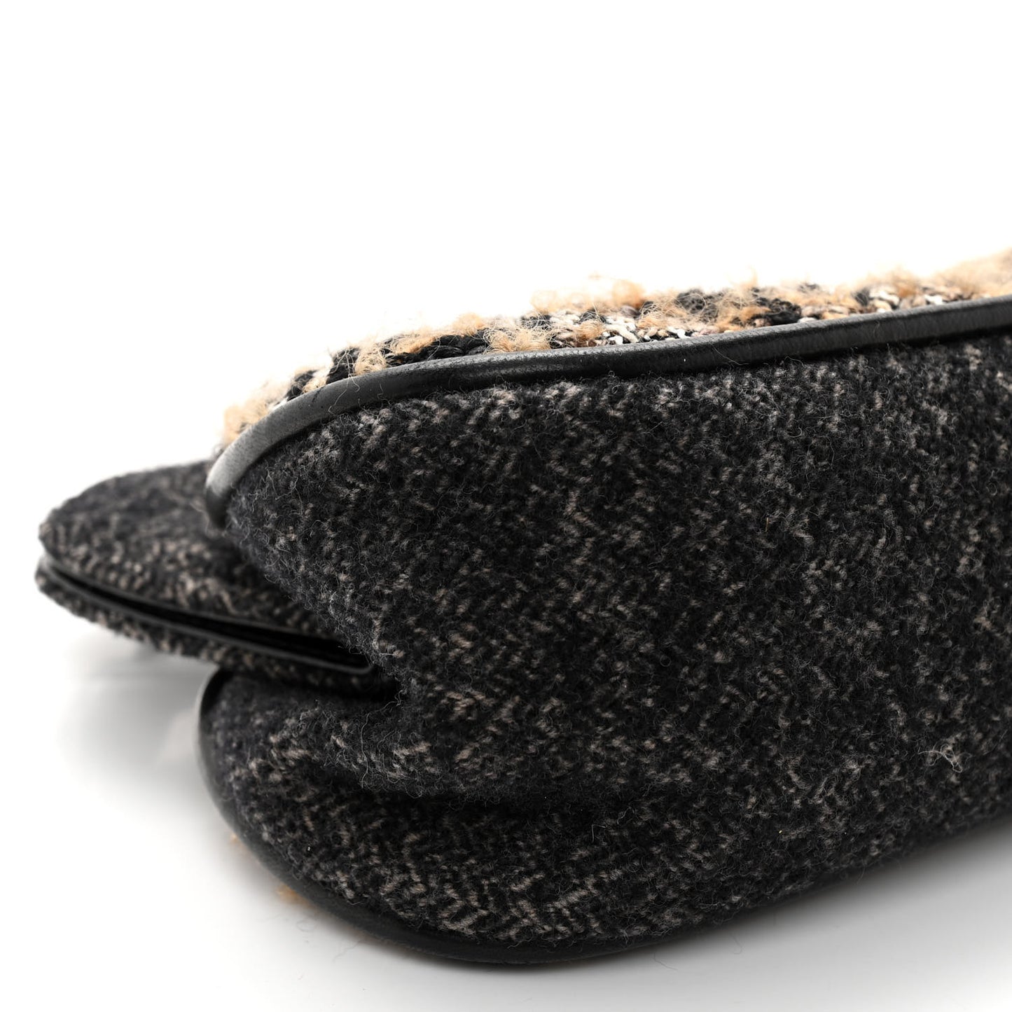 Wool Tweed Frame Bag Grey Multicolor
