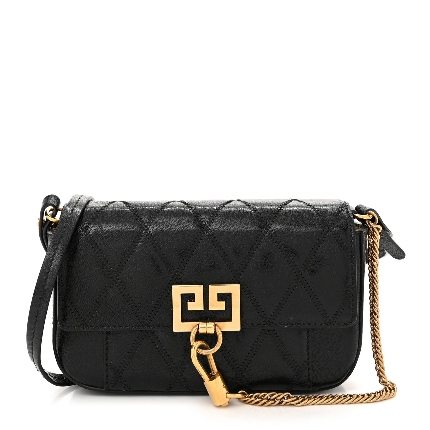 Goatskin Quilted GV3 Mini Pocket Convertible Bag Black