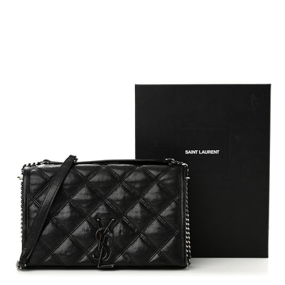 Saint Laurent Lambskin Diamond Quilted Becky Chain Wallet Black 17 of 17