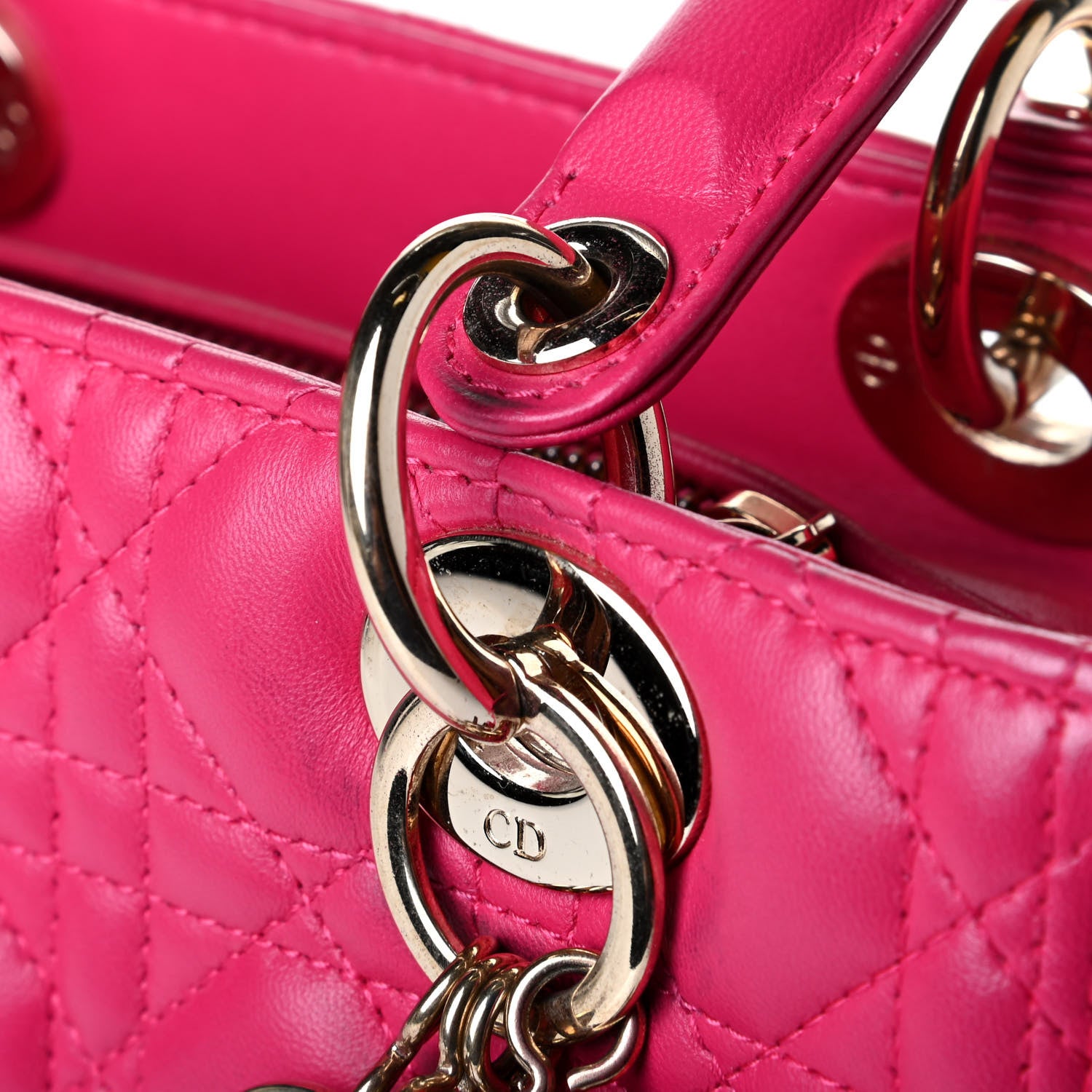 Christian Dior Lambskin Cannage Medium Lady Dior Pink 6 of 7