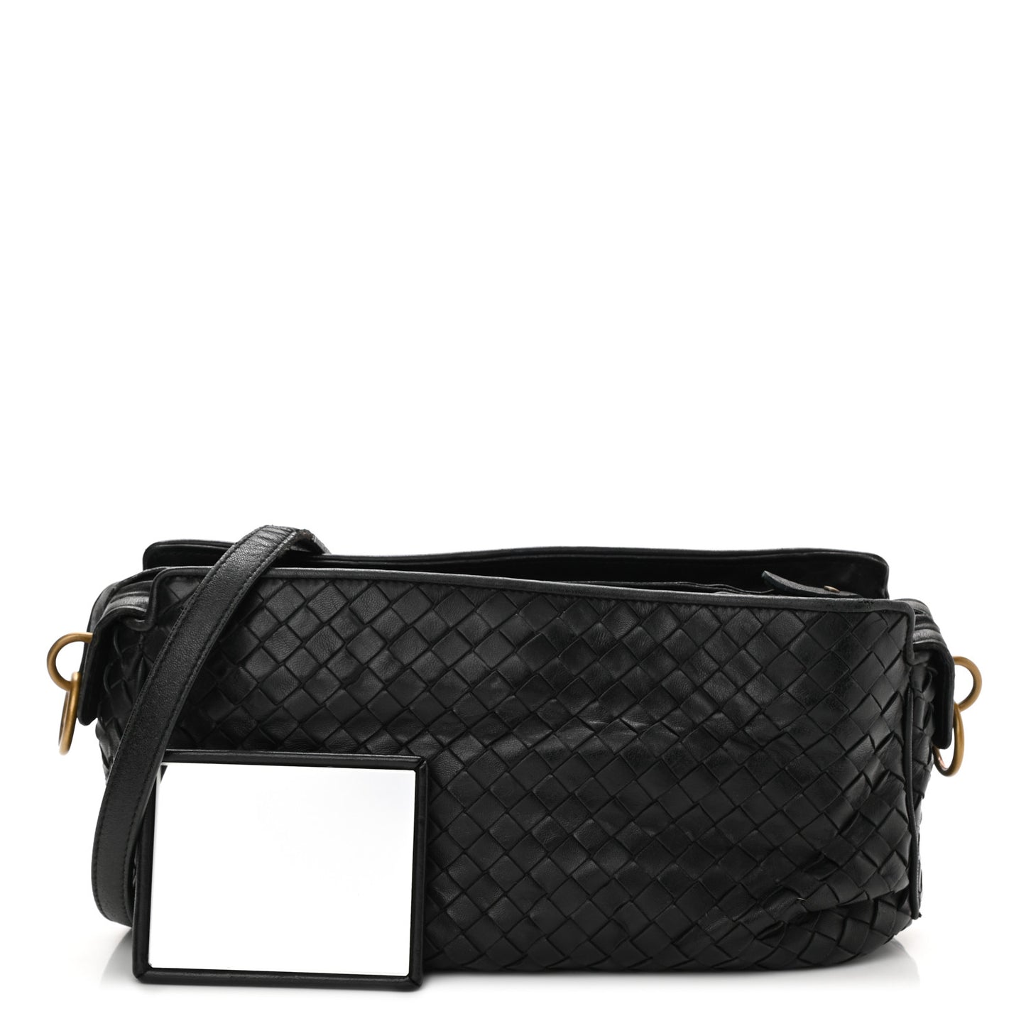 Nappa Intrecciato Shoulder Bag Black