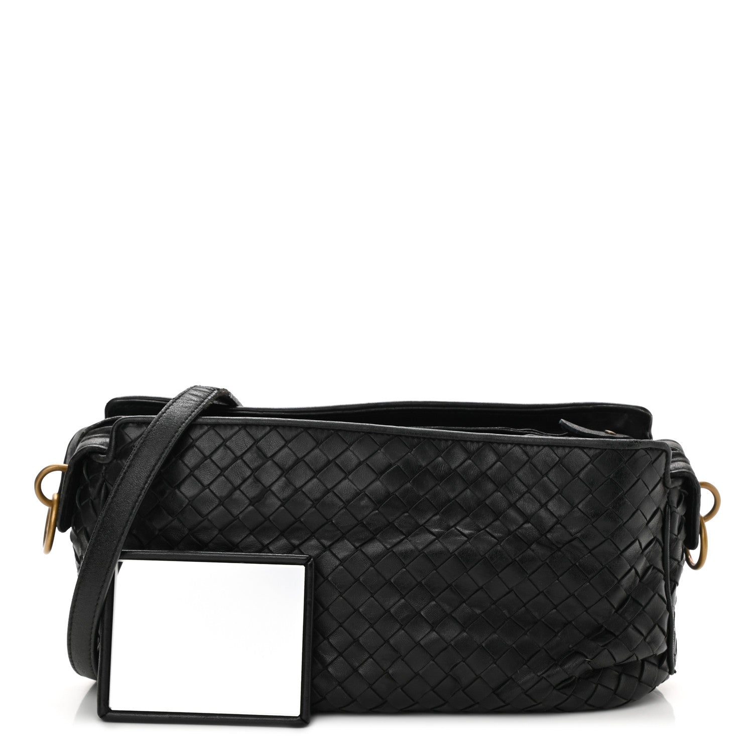 Bottega Veneta Nappa Intrecciato Shoulder Bag Black 1 of 9
