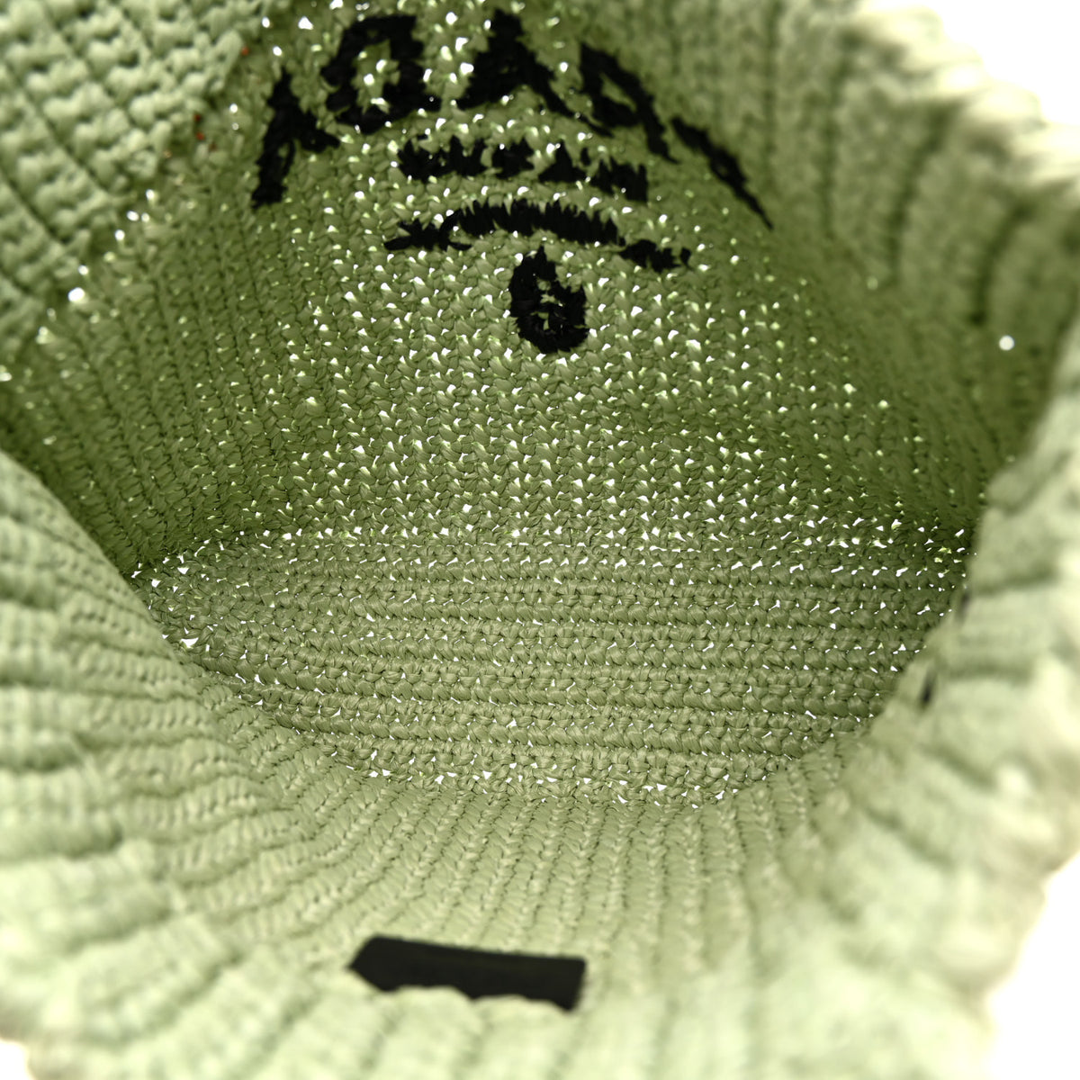 Prada Yarn Raffia Effect Crochet Small Logo Tote Acqua 5 of 11