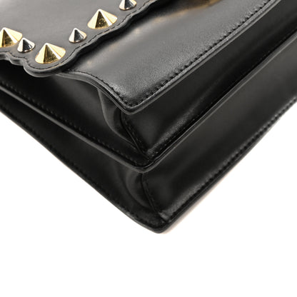 Fendi Vitello Liberty Metal Scalloped Multi Studded Small Kan I Shoulder Bag Black 9 of 10