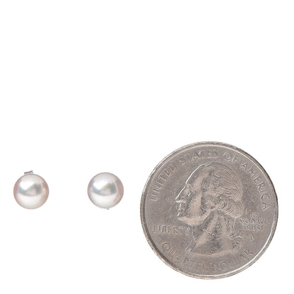 Mikimoto 18K White Gold 6-6.5mm AAA Pearl Stud Earrings 2 of 4