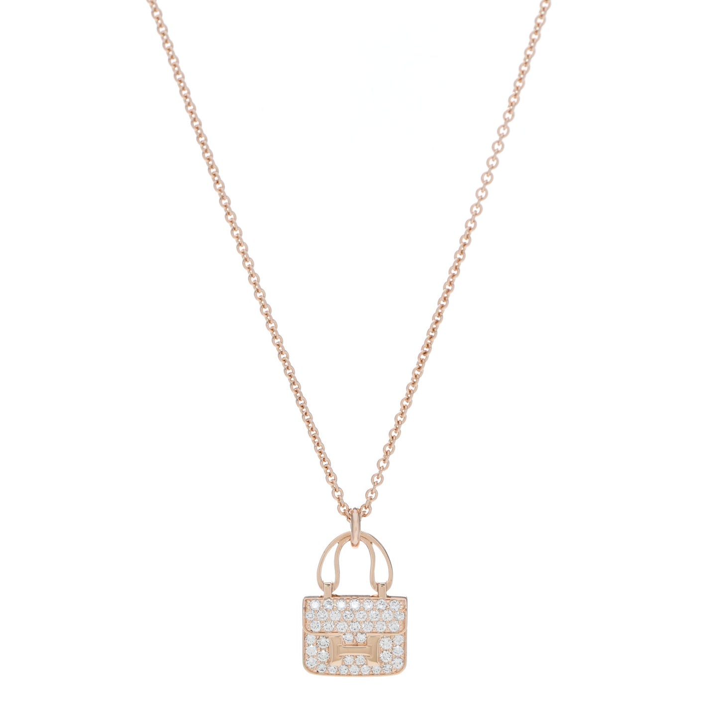 18K Rose Gold Diamond Constance Amulettes Pendant Necklace