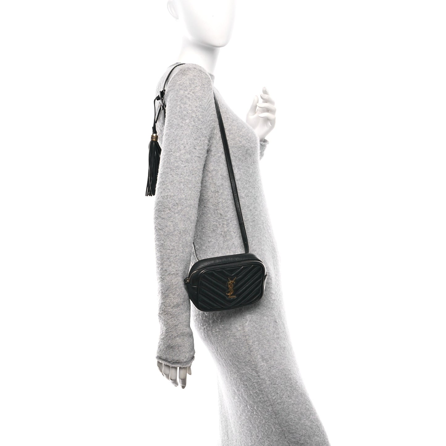 Calfskin Matelasse Monogram Lou Belt Bag Black