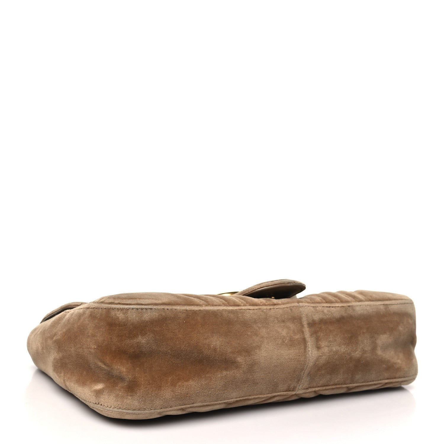 Gucci Velvet Matelasse Medium GG Marmont Shoulder Bag Taupe 4 of 10