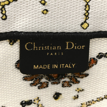 Christian Dior Canvas Embroidered Large Pixel Zodiac Book Tote Latte Multicolor 6 of 10