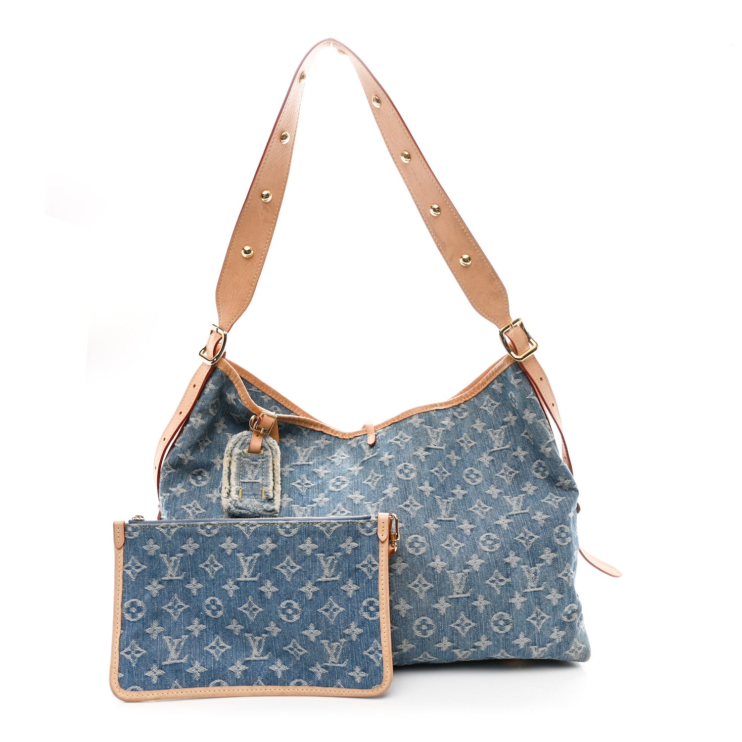 Louis Vuitton Monogram Denim CarryAll MM Blue 3 of 11