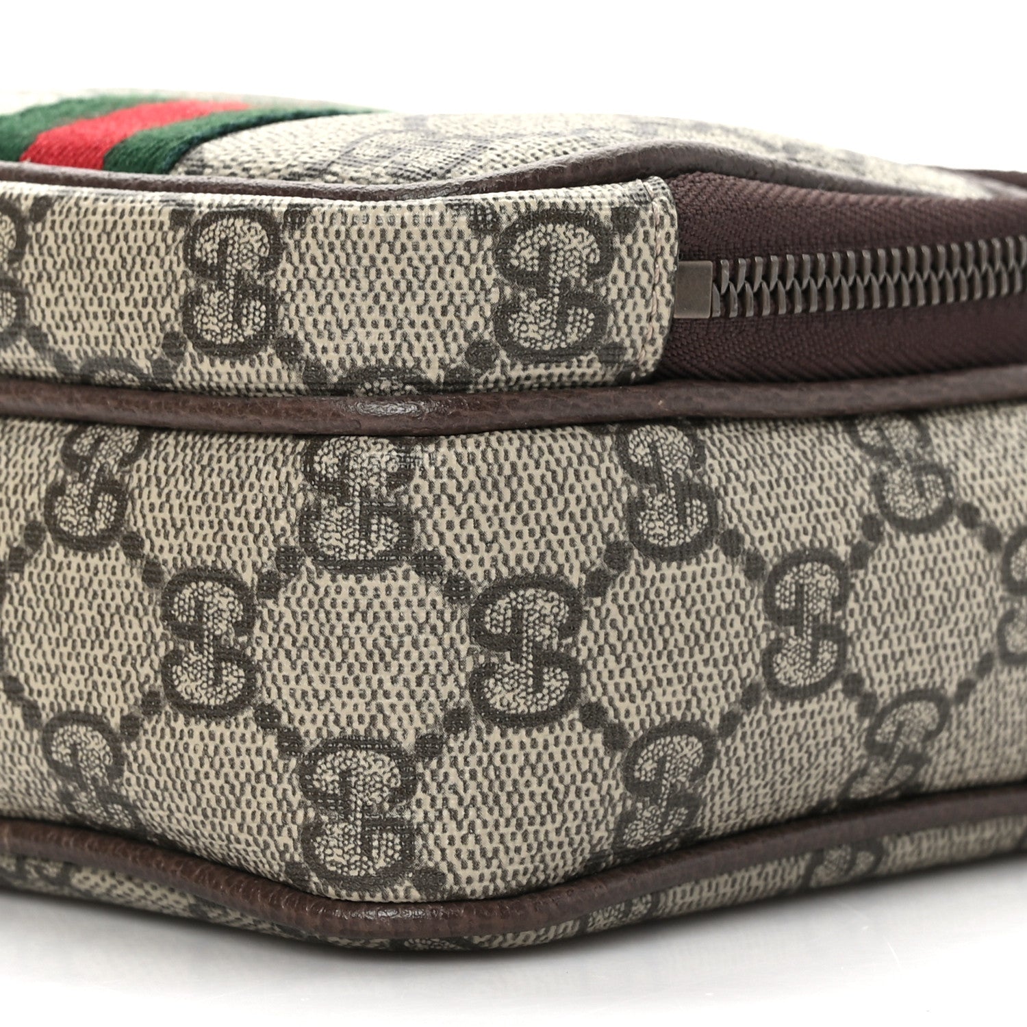 Gucci GG Supreme Monogram Web Mini Ophidia Double Zip Messenger Bag Beige New Acero 9 of 9