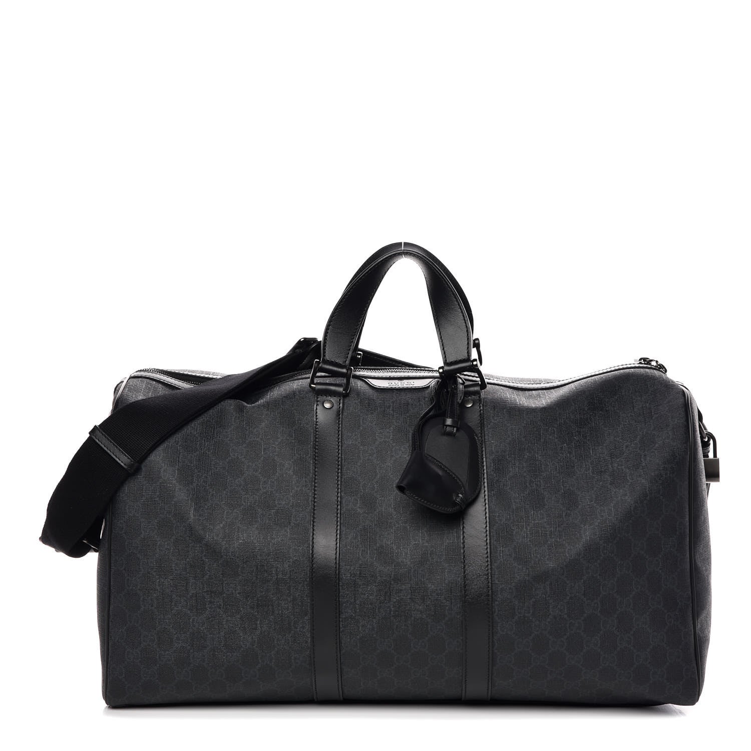 Gucci GG Supreme Monogram Medium Carry-On Duffle Bag Black Grey 1 of 7