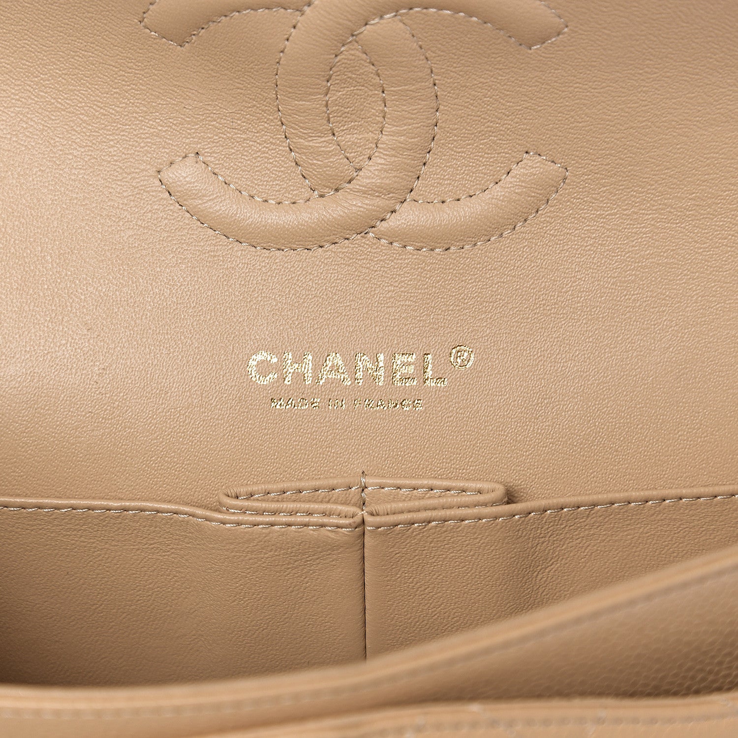 Chanel Caviar Quilted Medium Double Flap Beige Clair 5 of 11