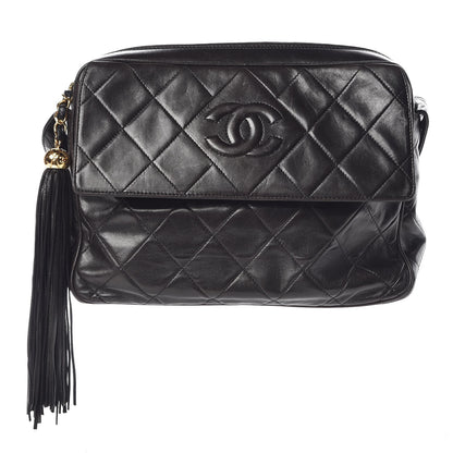 Chanel Lambskin Quilted Tassel Camera Case Black 1 of 10