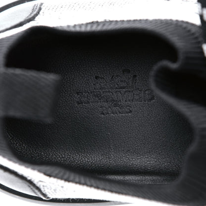 Hermes Knit Bi-Color Womens Addict Sneakers 40 Black White 7 of 8