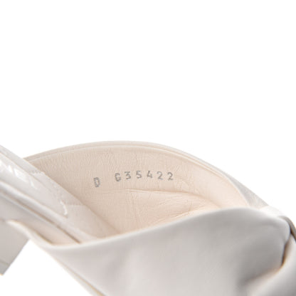 Chanel Lambskin Pearl Bow CC Flat Sandals 36.5 White 8 of 9