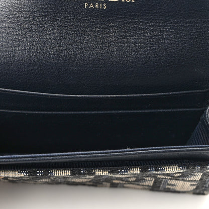 Christian Dior Oblique Saddle Card Holder Blue 7 of 12