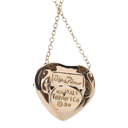 Tiffany 18K Yellow Gold Paloma Picasso Hammered Heart Pendant Necklace 5 of 7