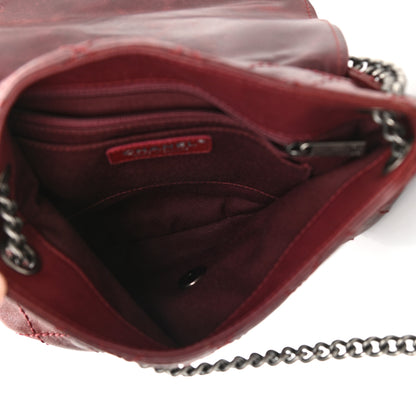 Chanel Caviar Aged Calfskin Medium Bubble Graphic Messenger Bag Dark Red 6 of 13