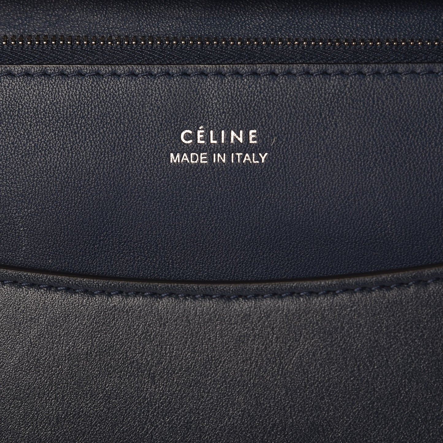 Smooth Calfskin Oval Clutch Navy
