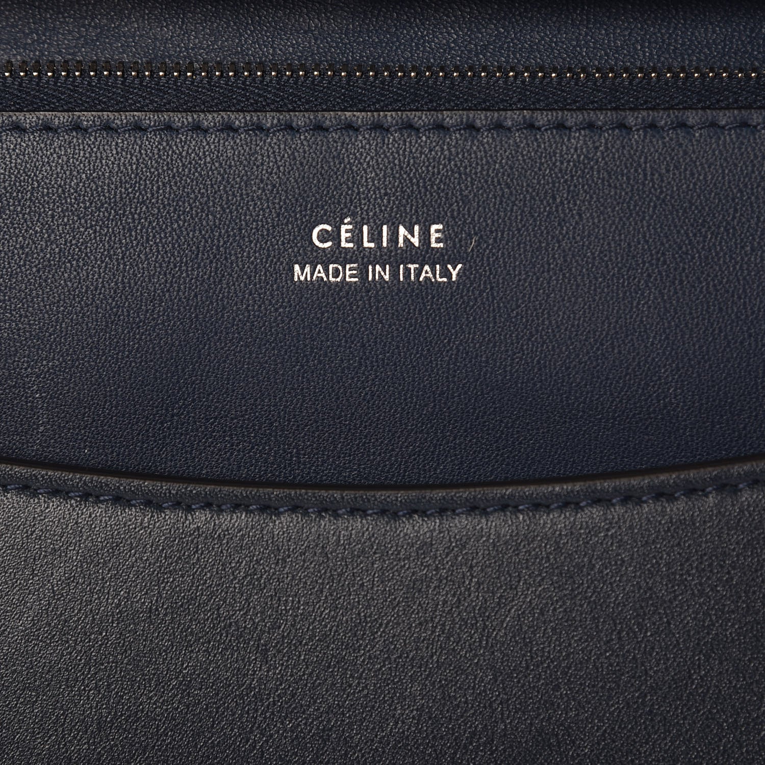 Celine Smooth Calfskin Oval Clutch Navy 7 of 8