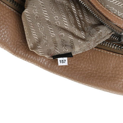 Prada Vitello Daino Embossed Logo Bowler Sughero 8 of 15