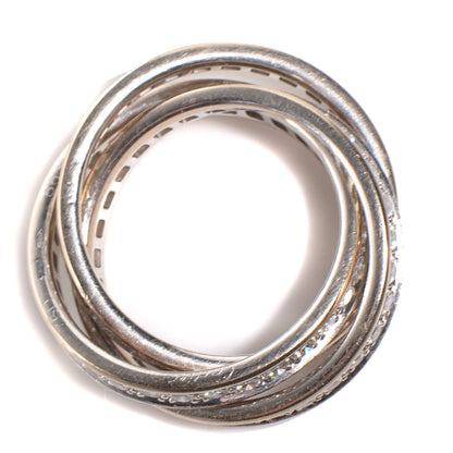 Cartier 18k White Gold Diamond Trinity Rolling Ring 49 5 3 of 7