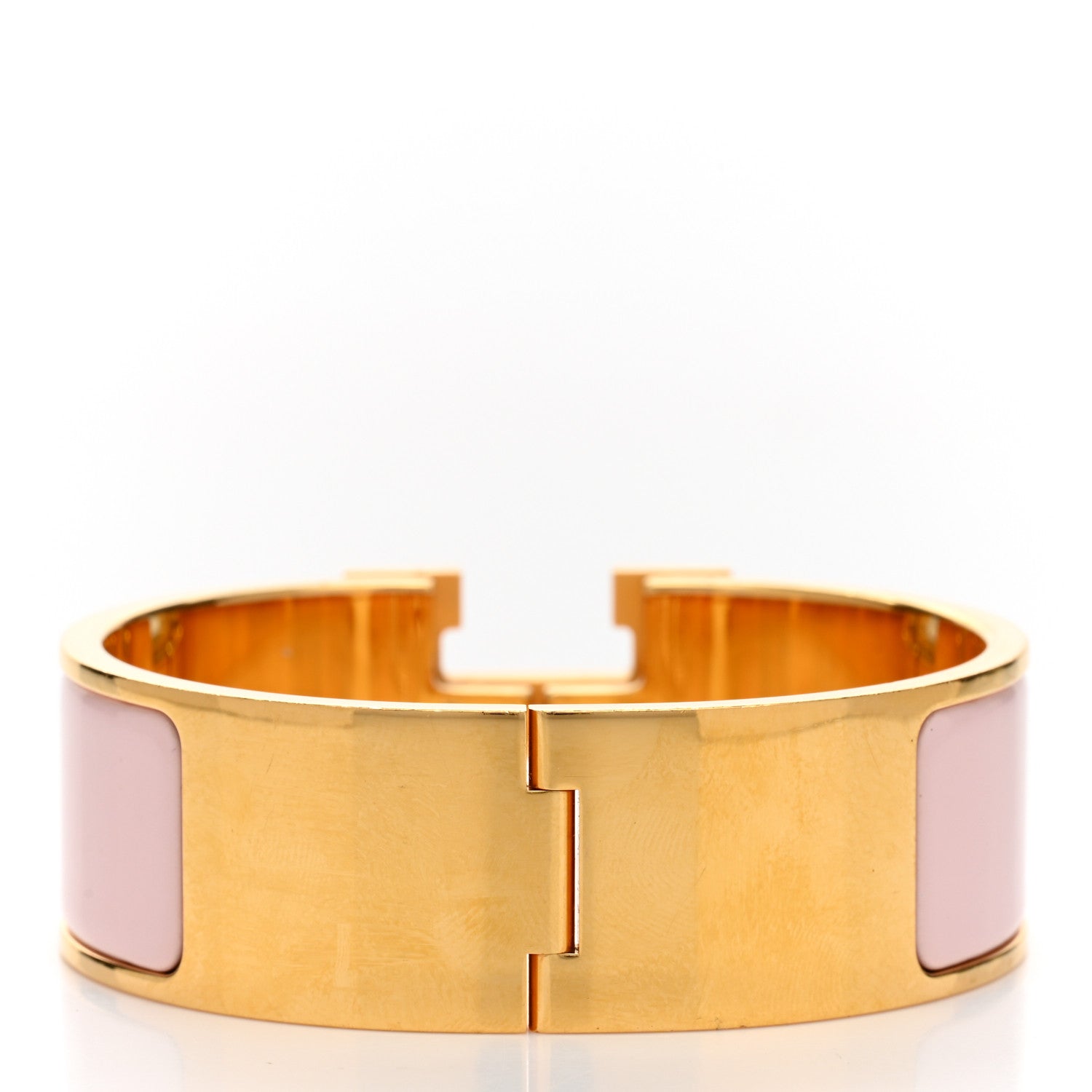 Hermes Enamel Wide Clic Clac H Bracelet PM Rose Poudre 3 of 5