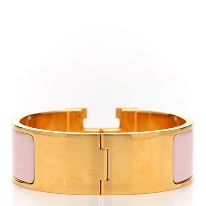 Hermes Enamel Wide Clic Clac H Bracelet PM Rose Poudre 3 of 5