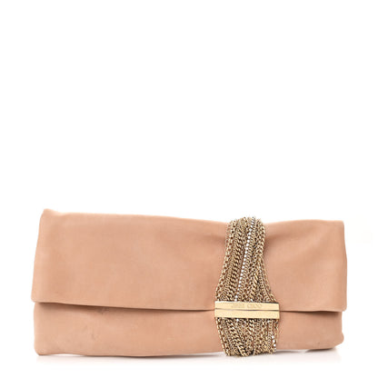 Jimmy Choo Shimmer Suede Crystal Chandra Clutch Blush 1 of 8