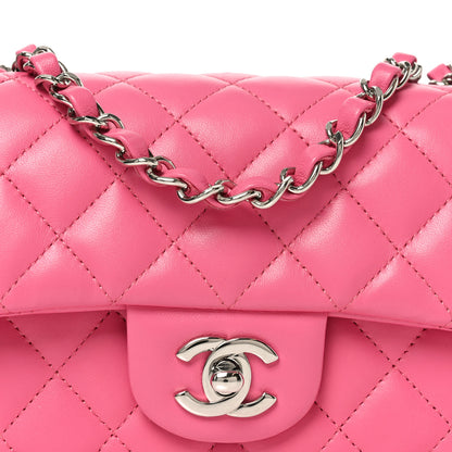 Chanel Lambskin Quilted Mini Rectangular Flap Pink 8 of 11