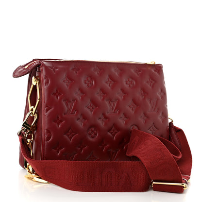 Louis Vuitton Lambskin Embossed Monogram Coussin PM Wine 3 of 9