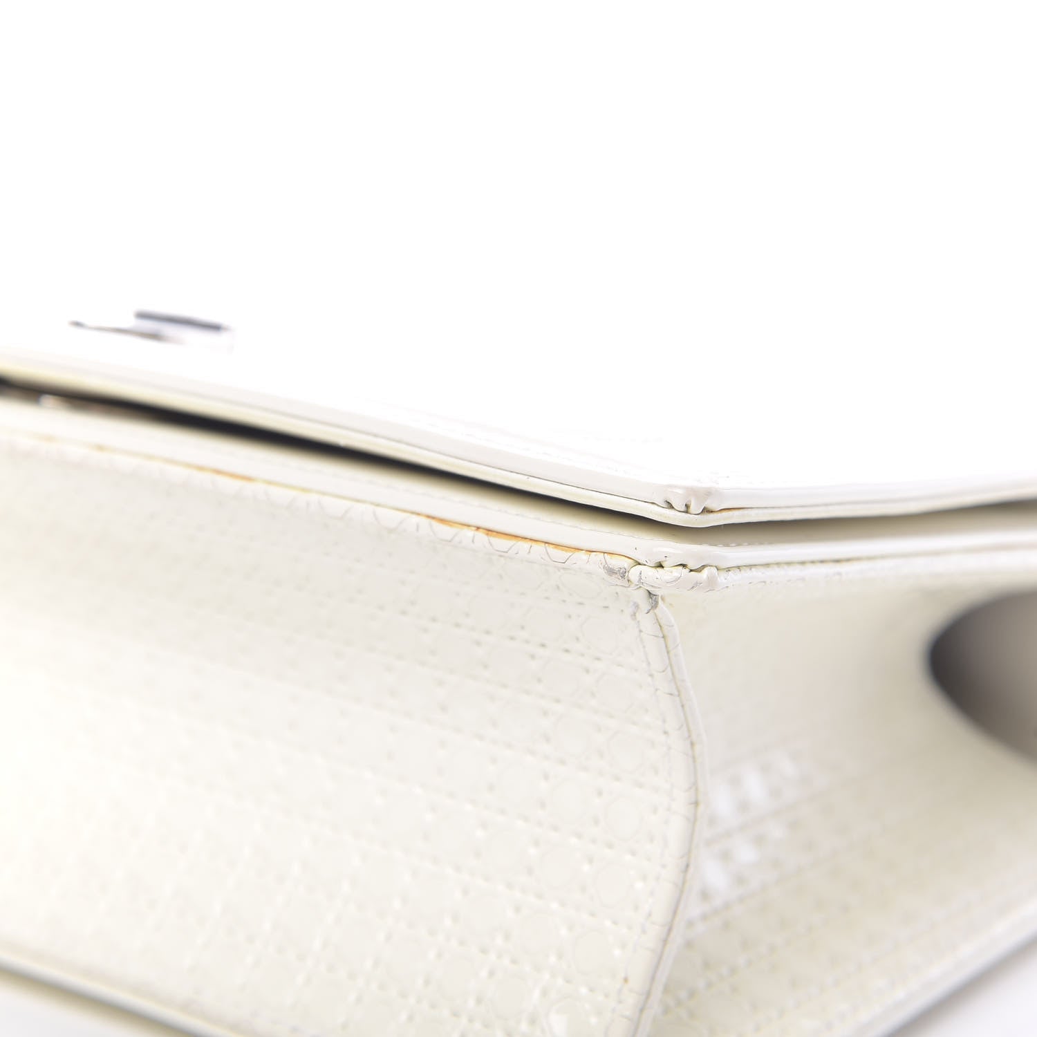 Christian Dior Patent Micro-Cannage Small Diorama Flap Bag White 12 of 15