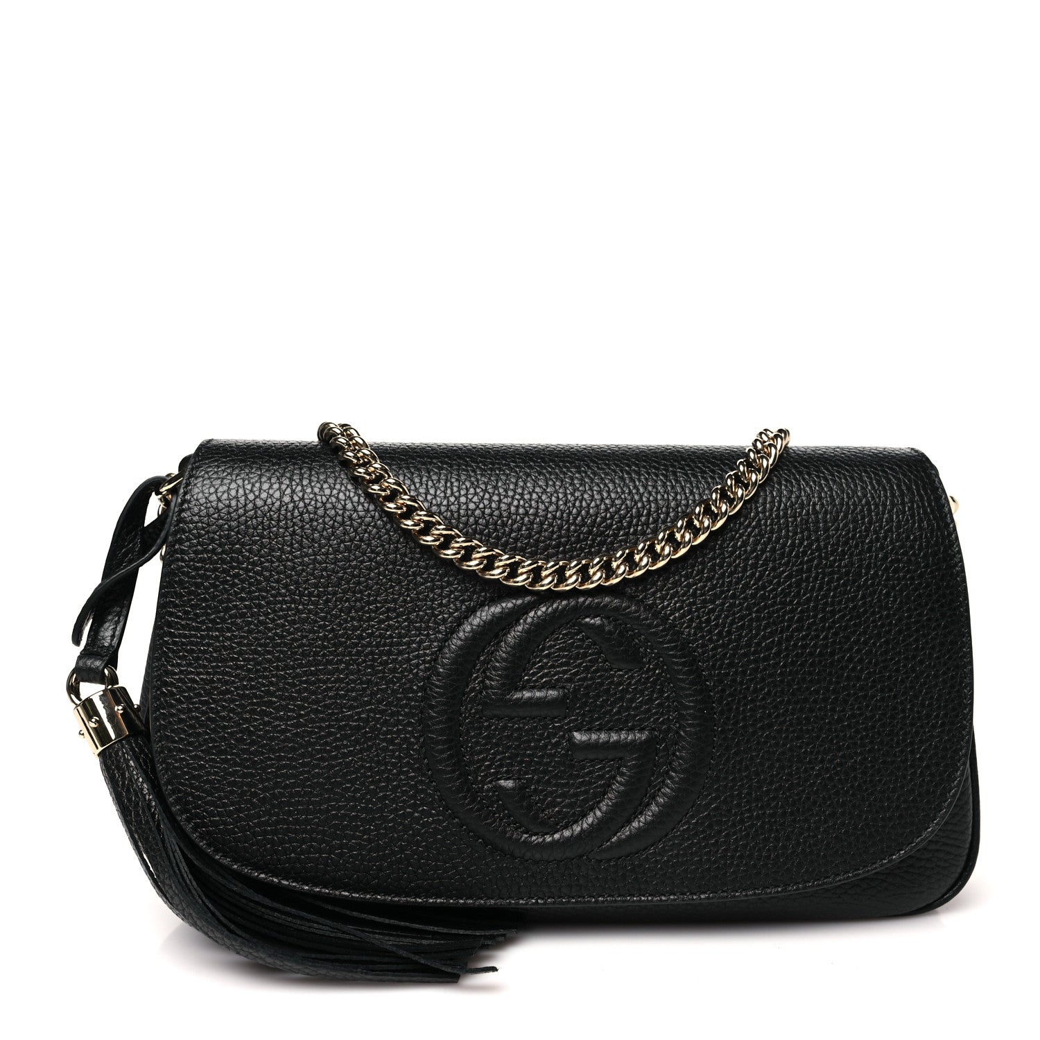 Gucci Pebbled Calfskin Medium Soho Flap Crossbody Black 1 of 10