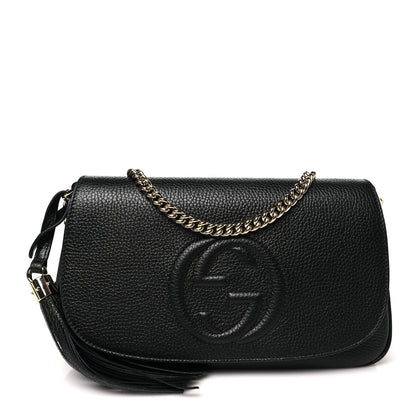 Gucci Pebbled Calfskin Medium Soho Flap Crossbody Black 1 of 10