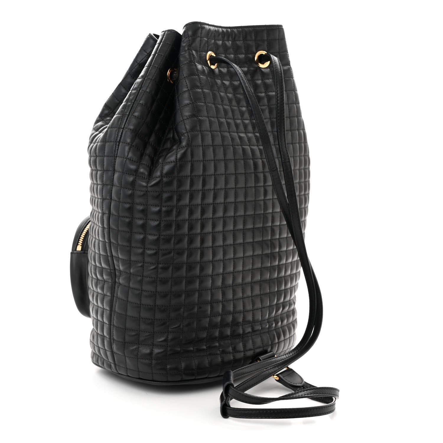 Celine Calfskin Quilted Medium C Backpack Black 3 of 10