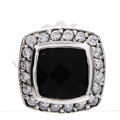 David Yurman Sterling Silver Diamond Black Onyx 7mm Albion Earrings 3 of 5