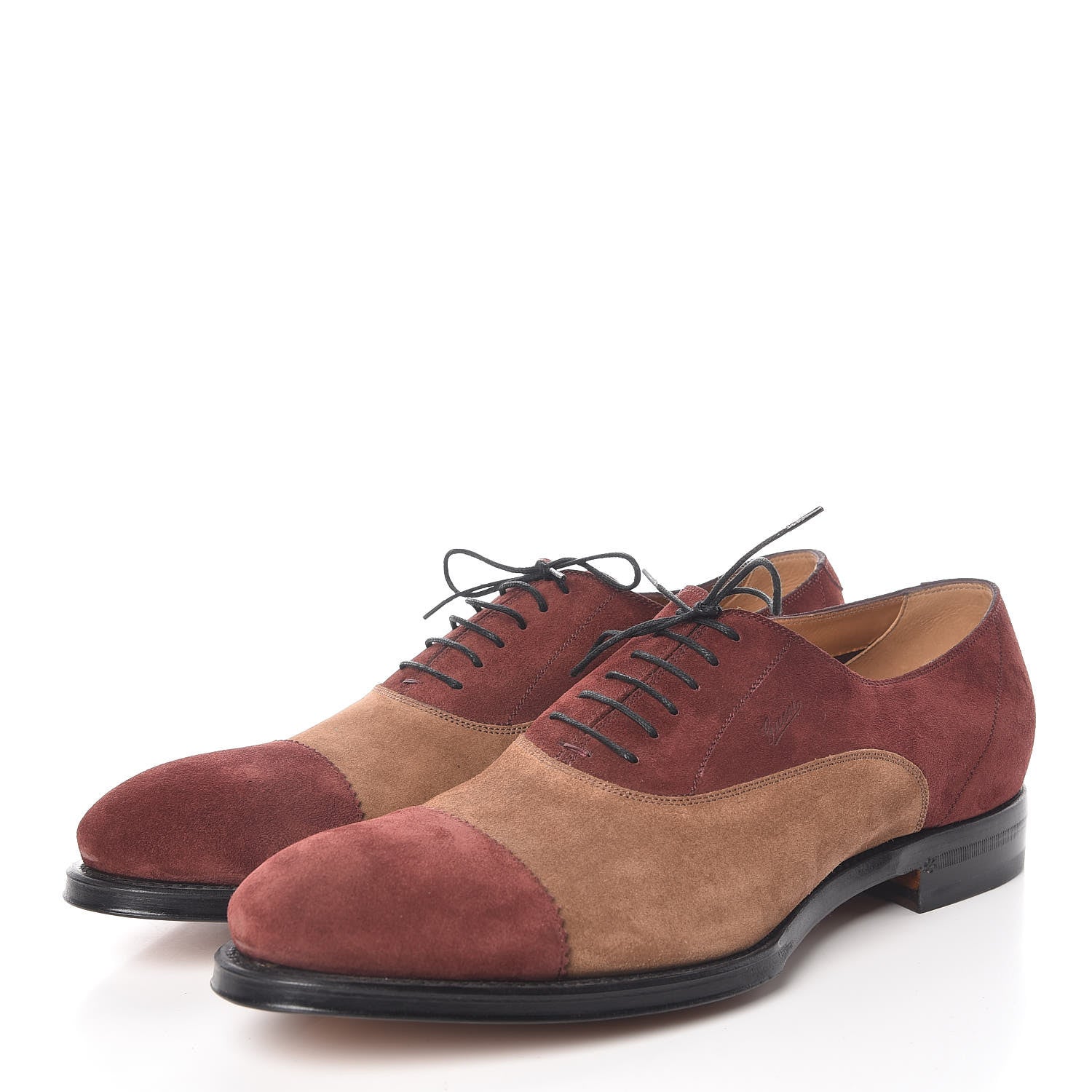 Gucci Suede Mens Lace Up Oxfords 12 Brown 3 of 10
