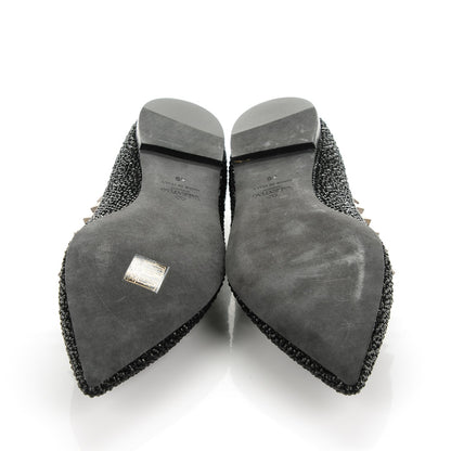 Valentino Garavani Nappa Crystal Rockstud Flats 39 Black 5 of 8
