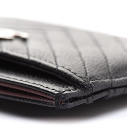 Chanel Caviar Chevron Quilted Card Holder Black 12 of 14