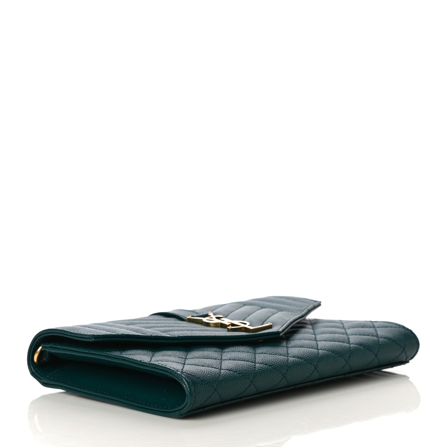 Grain De Poudre Textured Mixed Matelasse Triquilt Monogram Clutch Sea Turquois