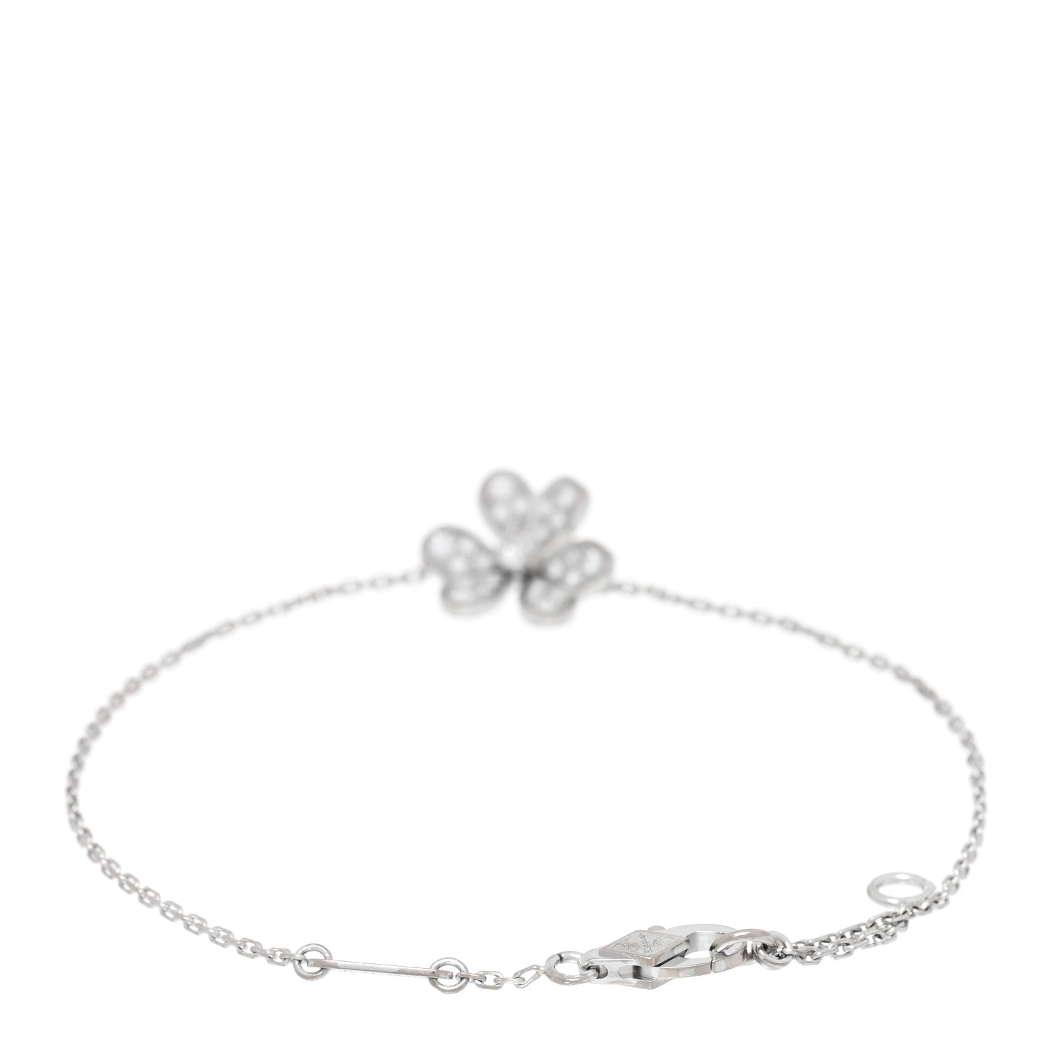 Van Cleef & Arpels 18K White Gold Diamond Mini Frivole Pave Bracelet 2 of 3
