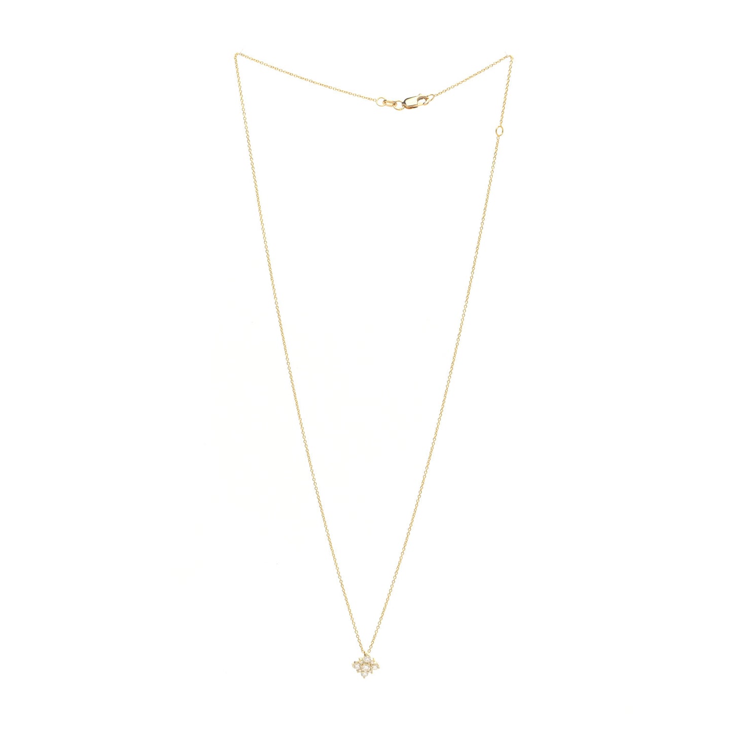 18K Yellow Gold Diamond Star Pendant Necklace